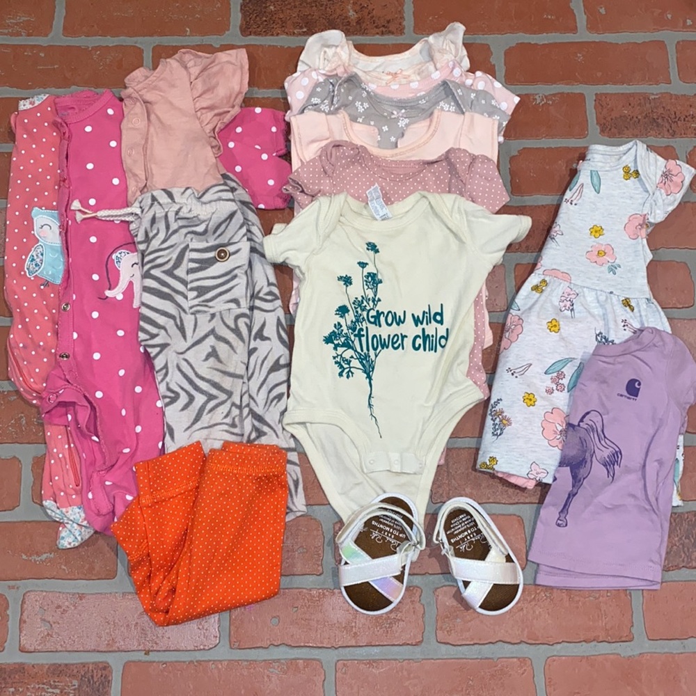 Babygirl 6m spring/summer footie & onesie bundle!!